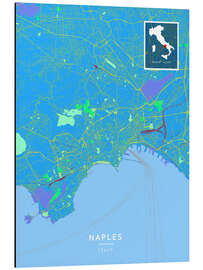 Magnettafel Neapel, Italien - Map Art