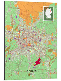 Tableau en aluminium Berlin, Germany - Map Art