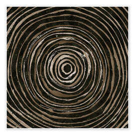 Wall art print Warm Tribal Spiral I