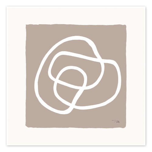 Poster Lines and Curves on greige III