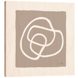 Holzbild Lines and Curves on greige II - Pela