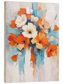 Holzbild Blüten in der Sonne