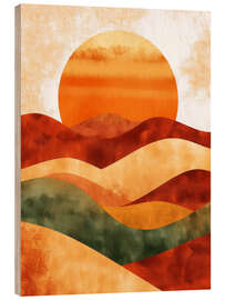 Holzbild Goldener Farbverlauf