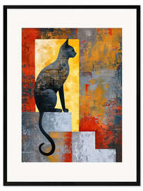 Gerahmter Kunstdruck Mystisches Miauen