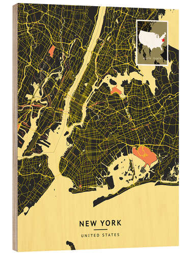 Print på træ New York, USA