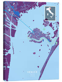 Lærredsbillede Venice, Italy - Map Art