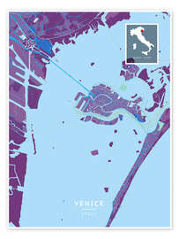Wall print Venice, Italy - Map Art