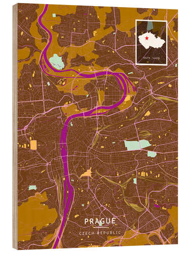 Tableau en bois Prague, Czech Republic