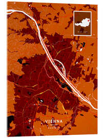 Acrylic print Vienna, Austria - Map Art