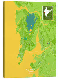 Canvas-taulu Mumbai, India - Map Art