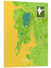 Tableau en PVC Mumbai, India - Map Art