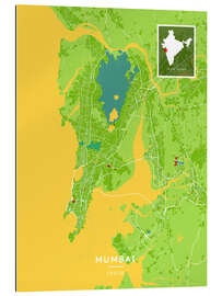Quadro em plexi-alumínio Mumbai, India - Map Art