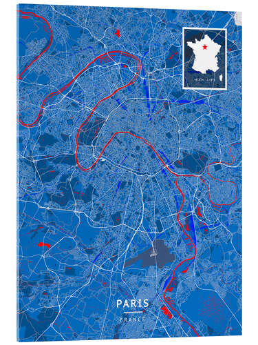Tableau en verre acrylique Paris, France