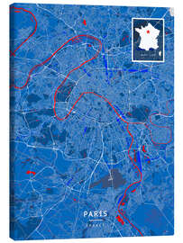 Canvas print Paris, France - Map Art