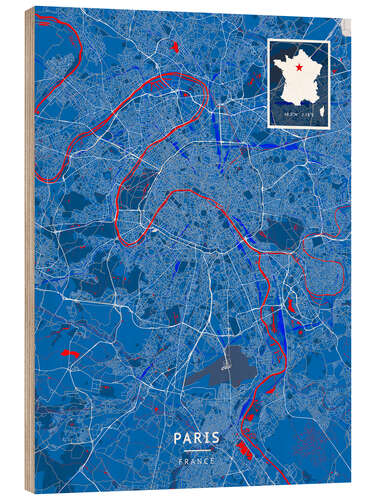 Print på træ Paris, France