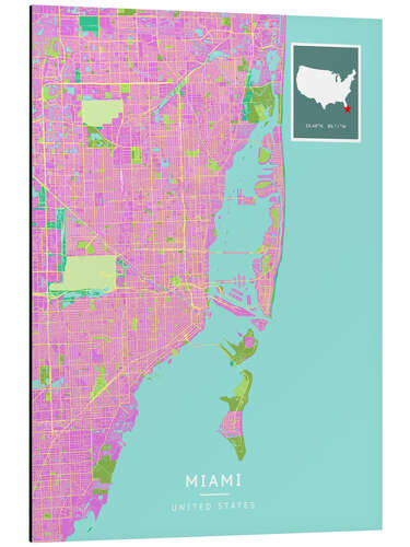 Stampa su alluminio Miami, USA
