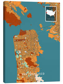 Canvas print San Francisco, USA - Map Art