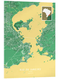 Cuadro de metacrilato Rio de Janeiro, Brazil - Map Art