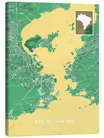 Canvas print Rio de Janeiro, Brazil - Map Art