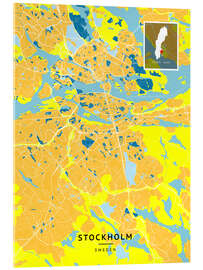 Acrylic print Stockholm, Sweden - Map Art