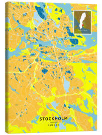 Canvas-taulu Stockholm, Sweden - Map Art
