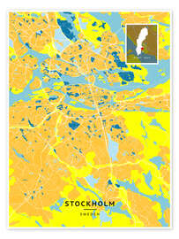 Wall print Stockholm, Sweden - Map Art