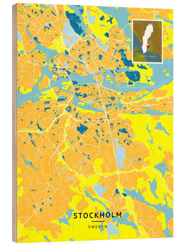 Print på træ Stockholm, Sweden