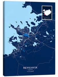 Obraz na płótnie Reykjavik, Iceland - Map Art