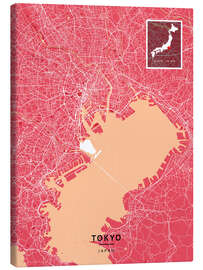 Tableau sur toile Tokyo, Japan - Map Art