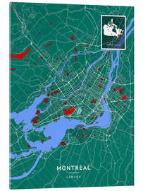 Cuadro de metacrilato Montreal, Canada - Map Art