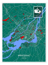 Wall print Montreal, Canada - Map Art