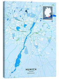 Canvas print Munich, Germany - Map Art