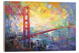 Holzbild Golden Gate Bridge in San Francisco, Kalifornien