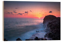 Quadro de madeira Rocky coast in Crete at sunset - Lucas Tiefenthaler