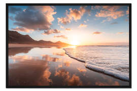 Gerahmter Kunstdruck Sonnenuntergang Fuerteventura