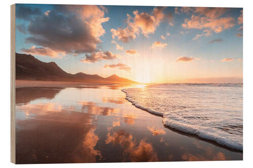 Cuadro de madera Sunset Fuerteventura