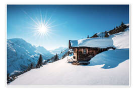 Poster Mountain hut in the Alps