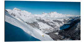 Aluminium print Deep snow skiers in the mountains of Lech-Zürs am Arlberg - Lucas Tiefenthaler
