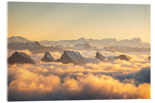 Acrylic print Alpenglow in the Swiss Alps