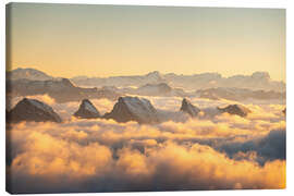 Canvas print Alpenglow in the Swiss Alps - Lucas Tiefenthaler