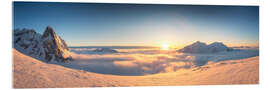 Akryylilasitaulu Mountain panorama sunset with Roggalspitze - Lucas Tiefenthaler