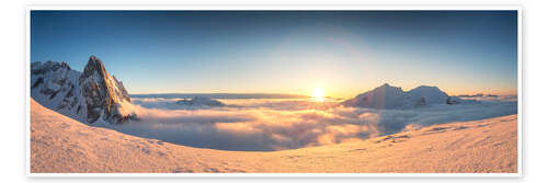 Poster Mountain panorama sunset with Roggalspitze