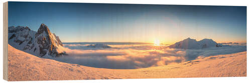 Obraz na drewnie Mountain panorama sunset with Roggalspitze