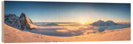Wood print Mountain panorama sunset with Roggalspitze - Lucas Tiefenthaler