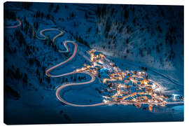 Lienzo Bergdorf Stuben at night - Lucas Tiefenthaler