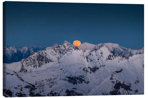 Lærredsbillede Moonrise in the Alps