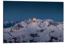 Magnettafel Mondaufgang in den Alpen