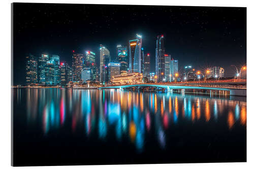 Stampa su vetro acrilico Singapore at night