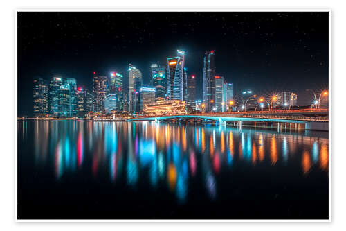 Poster Singapore at night
