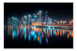 Wall print Singapore at night - Lucas Tiefenthaler